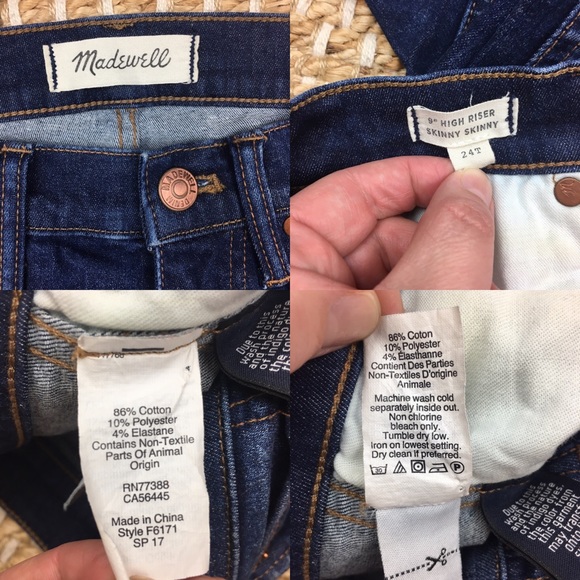 Madewell 9” High Riser Skinny Skinny Jeans 24 tall - Picture 3 of 8